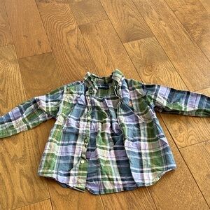 Ralph Lauren Kids Plaid Shirt in Green and Blue